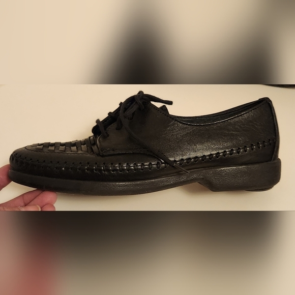 BLACK Dexter Leather Lace Up Shoe Sz 6.5 - Picture 3 of 6